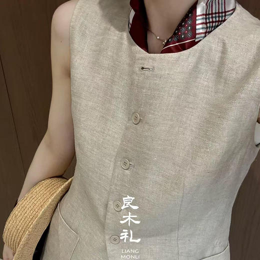 【预售7天】良木礼亚麻无袖套装（043535-618） 商品图3