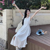 西遇法式初恋小白裙女夏季新款旅游收腰方领无袖吊带连衣裙SS050809 商品缩略图3