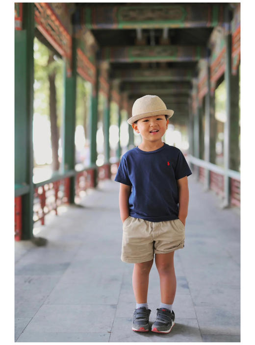 R.L 新款配色 满印+蓝色小标 童装 全棉圆领短袖 TZ006 商品图0