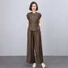丁摩 时尚休闲天丝麻套装女夏季气质宽松显瘦阔腿裤两件套潮5ZF-6721 商品缩略图2