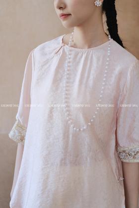 【门店同款】ENJOY夏季云敛-粉黛遥岑中式上衣 162593857