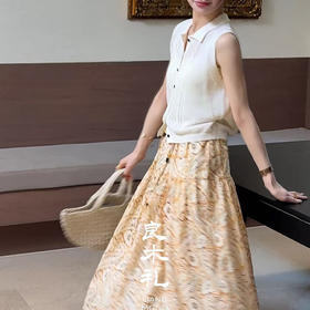 【预售7天】良木礼印花半裙（腰带）（12165）