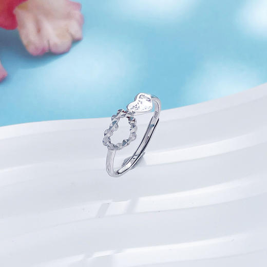 【限时8.8折】PT950 #怦然心动 【国际铂金协会】铂金空心活口戒指甜美心心相印活口女戒(ACPTJZ00004)预售产品下单后不退款不退货不换货不补差价)预售产品下单后不退款不退货不换货不补差价 商品图2