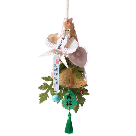 端午节手工艾草竹编纸鸢挂饰DIY制作材料传统佳节趣味手工门挂饰 商品图4