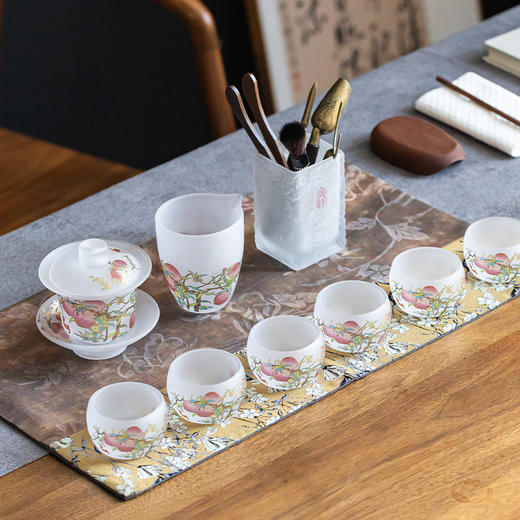 瓘玉琉璃茶具套组 | 古法手工吹制，半透光华，似玉非玉胜似玉 商品图5