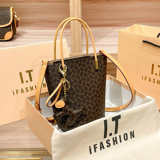 丁摩 【高品质】水桶包女新款内胆复古质感高级感手提斜挎小包5ZF-9277 商品图1