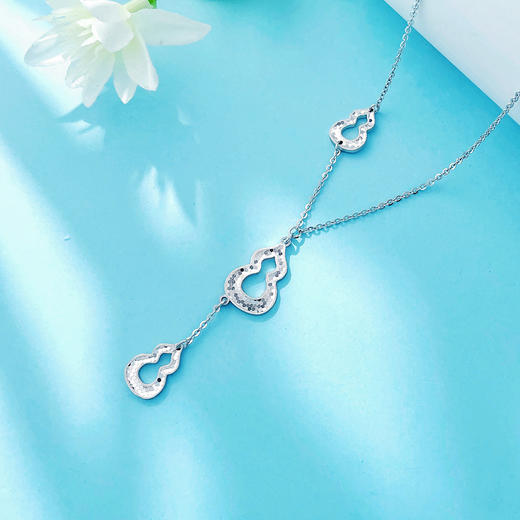 【限时8.8折】【线上铂金馆】PT950 #招财纳福 【国际铂金协会  精品】铂金实心调节福禄传承鱼鳞葫芦流苏套链(BTL00371)预售产品下单后不退款不退货不换货不补差价) 商品图2