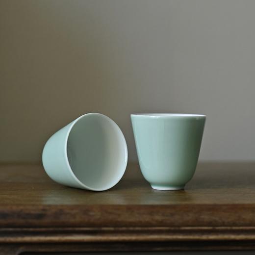 「景德镇高温颜色釉浅豆青釉铃铛杯」薄胎陶瓷茶杯单个品茗杯功夫茶器 商品图1