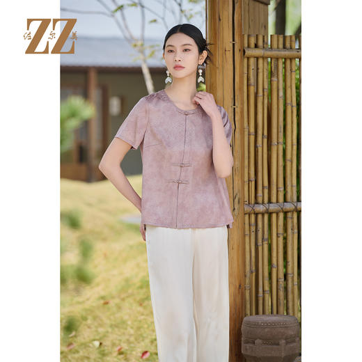 佐尔美气质优雅新中式国风桑蚕丝连衣裙女M52CS27 商品图4