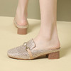 丁摩 凉拖春夏新款外穿平底拖鞋时尚烫钻镂空包头半拖玛丽珍鞋5ZF-2267 商品缩略图2