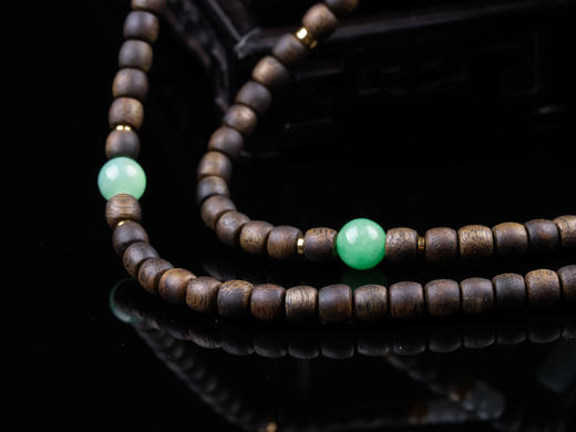 XY0358沉香+翡翠悟道牌挂件 商品图6