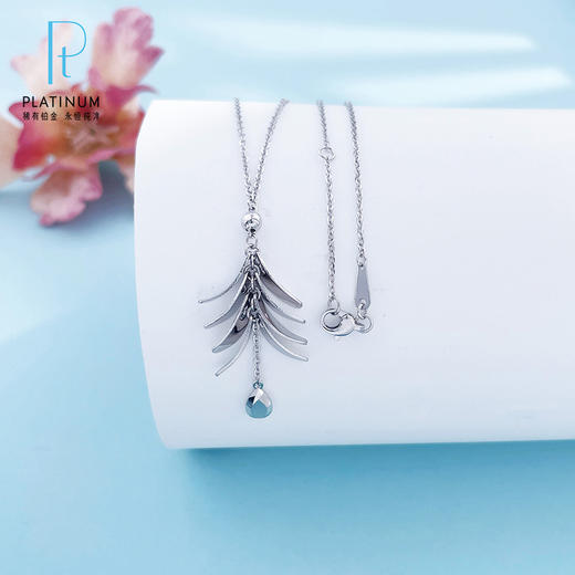 【限时8.8折】【线上铂金馆】PT950 #早春系列  【国际铂金协会 精品】铂金实心麦穗水滴流苏调节套链(BTL00284)预售产品下单后不退款不退货不换货不补差价) 商品图0