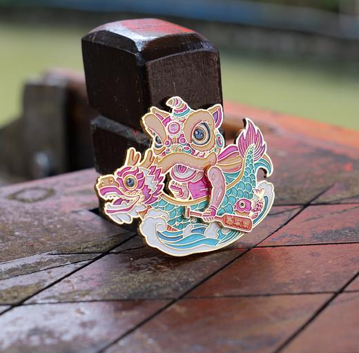 飙好运·佛山摩打手可旋转龙舟造型金属冰箱贴 功夫喜狮文创 商品图1