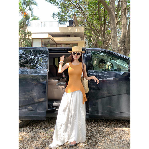 <曾小咸推荐>不规则设计感绑带无袖针织背心 商品图4