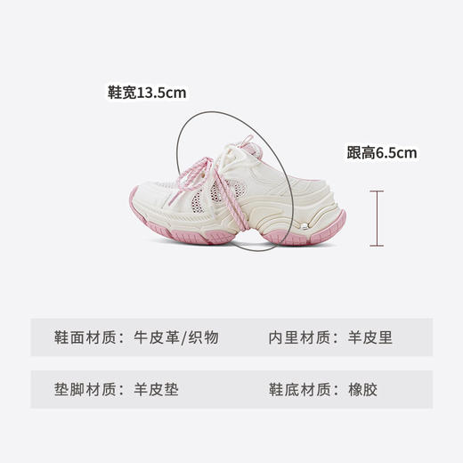 Westory2025年夏季休闲运动老爹鞋超轻厚底网面运动老爹鞋W25CM75511 商品图3