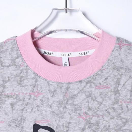 T3598夏季高级感新款男士扎染磨毛印花字母短袖T恤百搭撞色圆领上衣 商品图2