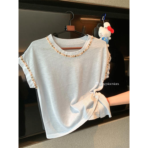 <曾小咸推荐>现货秒杀！卖完不补 ！微信打折价！正肩圆领百搭短袖 日常 119.99 立减50 秒杀69.99！ 商品图1