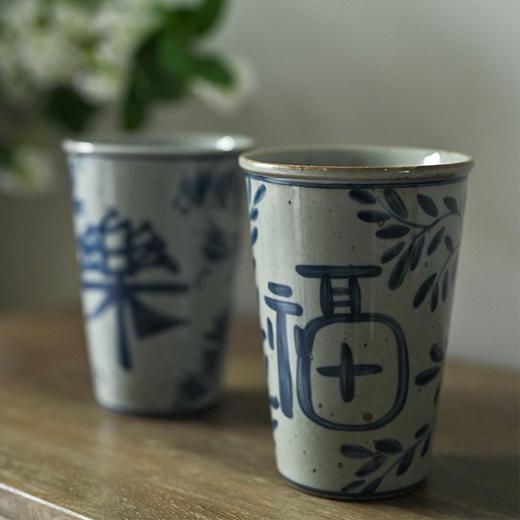 「景德镇釉下青花福乐超大号老陶泥粗陶可乐杯」花茶杯 五款可选单杯 商品图3