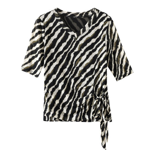 KQLB12N2820 2025夏新款时尚精致V领系带气质显瘦妈妈修身小衫设计感时尚上衣 商品图4