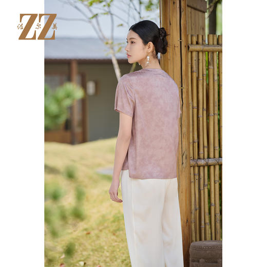 佐尔美气质优雅新中式国风桑蚕丝连衣裙女M52CS27 商品图1