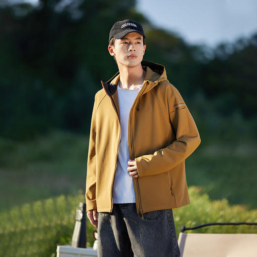 软壳冲锋衣女！秋冬季户外防风防水休闲夹克连帽爬山运动男保暖外套！ 商品图7