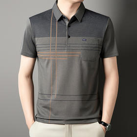 2025新款夏季中年短袖男士t恤爸爸夏装真口袋衣服透气polo衫