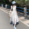 西遇法式初恋小白裙女夏季新款旅游收腰方领无袖吊带连衣裙SS050809 商品缩略图1