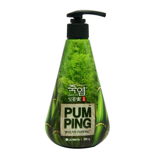 韩国进口LG倍瑞傲竹盐派缤按压式清新口气成人牙膏大容量 285g/瓶 商品图8