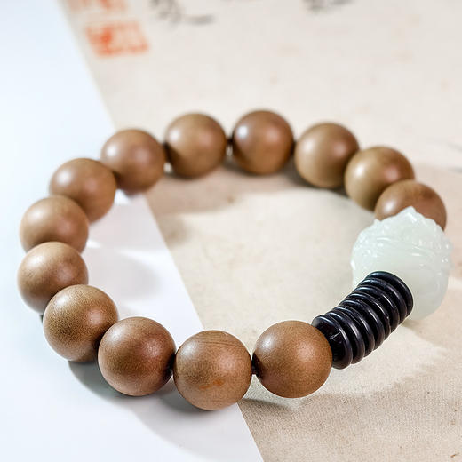 易祈吉祥五行补木系列老山檀香手链和田玉饰品送礼手串礼物 商品图1