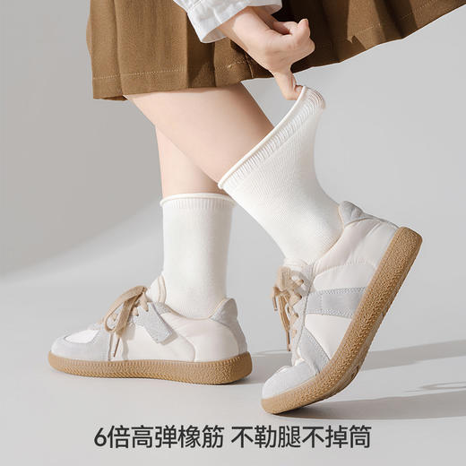 左分之右儿童袜子春夏款男女10A抗菌纯色中筒袜卷边宝宝袜无骨袜 商品图2
