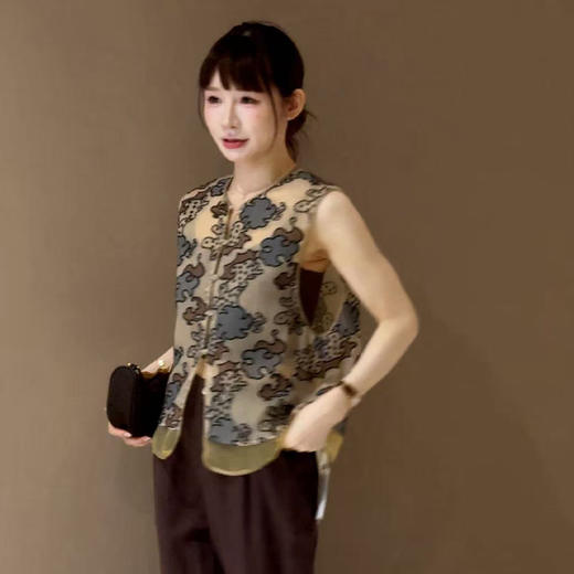 【预售7天】良木礼丝绸提花马甲（52023） 商品图2