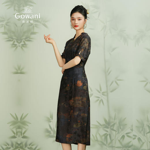 乔万尼新款真丝桑蚕丝连衣裙复古高级感小香风长裙EF2E407 商品图2