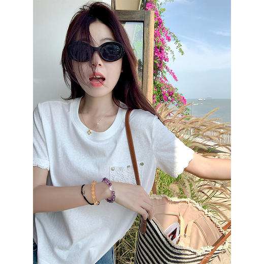 【110元任选2件】最后一波现货！ 刺绣镂空短袖T恤 商品图2