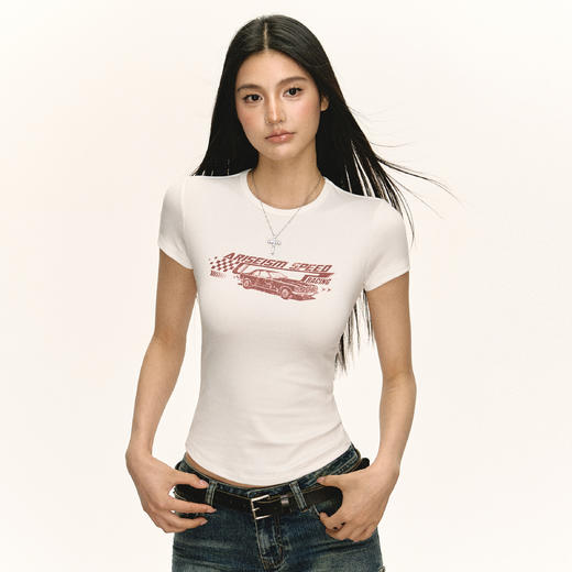 Ariseism 美式复古短袖T恤女夏季新款上衣 商品图2