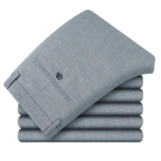 红览 天丝亚麻高端休闲裤男直筒宽松夏季薄款长裤1020B 商品图7