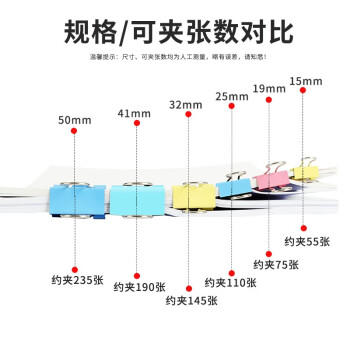 天章(TANGO)长尾夹燕尾夹子1#50MM12个/筒凤尾夹票夹反尾夹票据夹子金属彩色 办公用品0071 商品图0