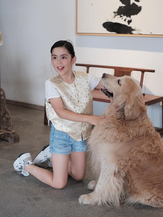 盛唐牡丹| Kids 百蝶织锦缎儿童马甲[特价品] 商品图9