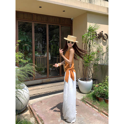 <曾小咸推荐>不规则设计感绑带无袖针织背心 商品图3