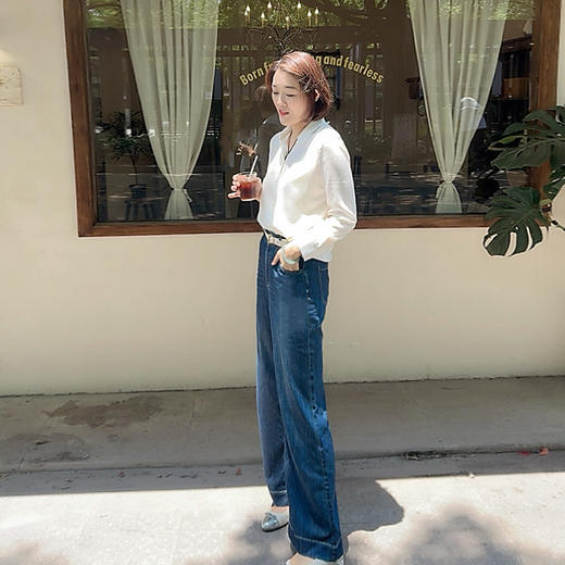 火桐hooton 复古单宁 铜氨丝直筒微喇牛仔裤85301/85222 商品图1