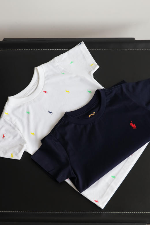 R.L 新款配色 满印+蓝色小标 童装 全棉圆领短袖 TZ006 商品图2