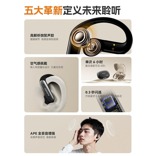 【AI耳机|音质升级|运动】Auraro 2025新款G129 耳挂式耳机 商品图4