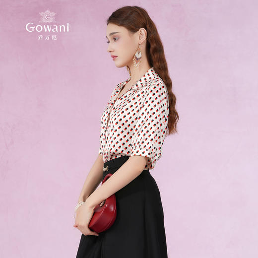 乔万尼新款真丝衬衫女重磅桑蚕丝复古提花设计感EF2C391 商品图2