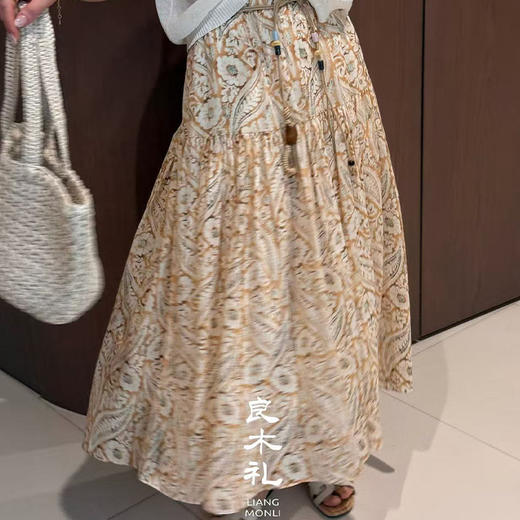 【预售7天】良木礼印花半裙（腰带）（12165） 商品图3