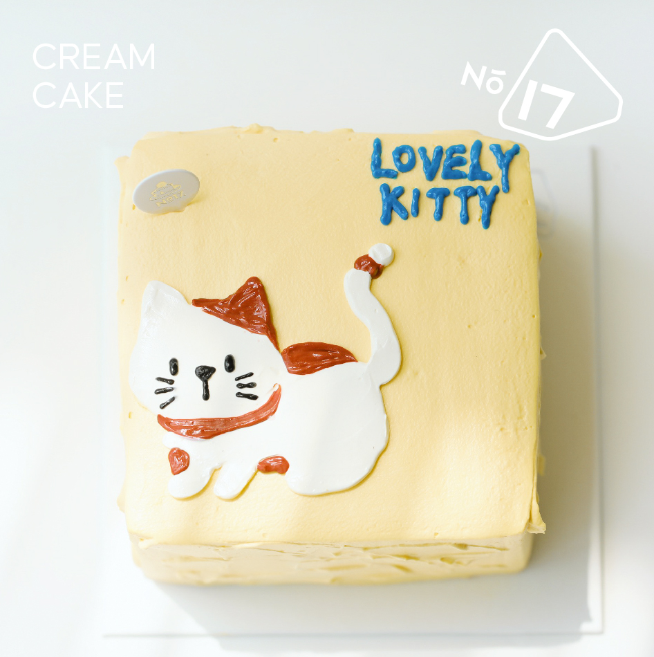 LOVELY KITTY手绘蛋糕（可换字）