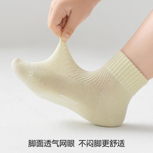 左分之右春夏薄款纯棉女宝宝10A抗菌童袜男孩网眼短中筒袜不勒腿 商品图1