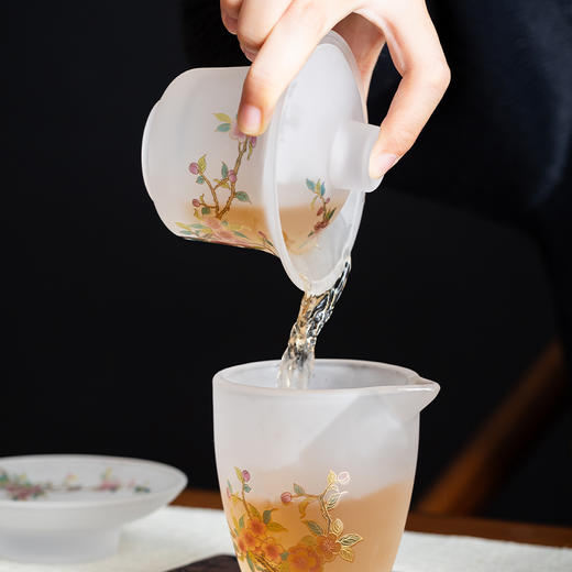 瓘玉琉璃茶具套组 | 古法手工吹制，半透光华，似玉非玉胜似玉 商品图3