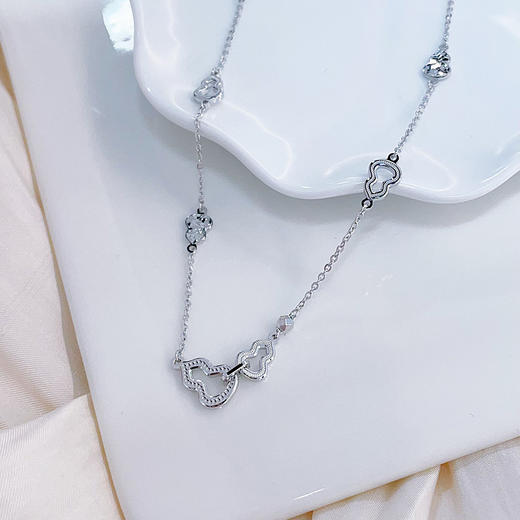 【限时8.8折】【线上铂金馆】PT950 #葫芦 #碎碎冰 铂金实心调节碎碎冰六葫芦福禄双至葫芦套链(PTTL00134)预售产品下单后不退款不退货不换货不补差价) 商品图1