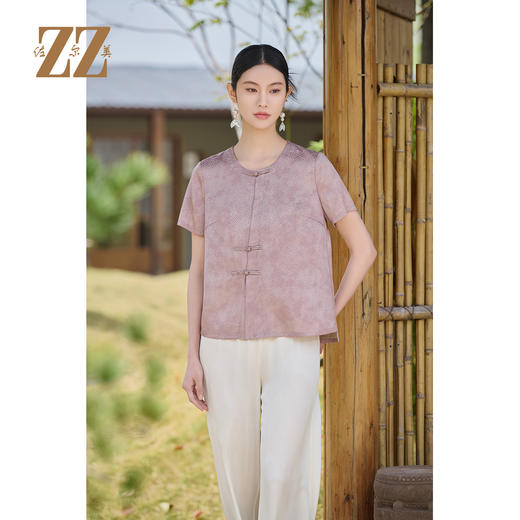 佐尔美气质优雅新中式国风桑蚕丝连衣裙女M52CS27 商品图3