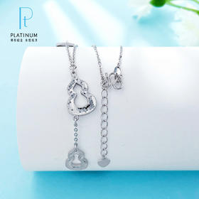 【限时8.8折】【线上铂金馆】PT950 #招财纳福 【国际铂金协会  精品】铂金实心调节福禄传承鱼鳞葫芦流苏套链(BTL00371)预售产品下单后不退款不退货不换货不补差价)