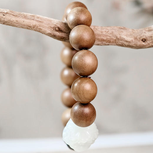 易祈吉祥五行补木系列老山檀香手链和田玉饰品送礼手串礼物 商品图4